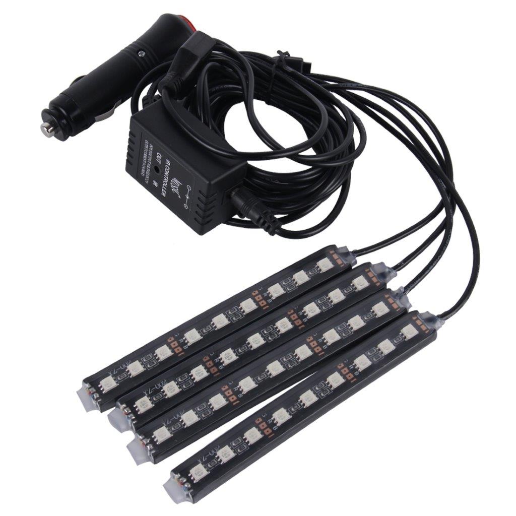 Belysning bilgulv 36stk LED 4i1 RGB Neon - Lydkontroll og fjern