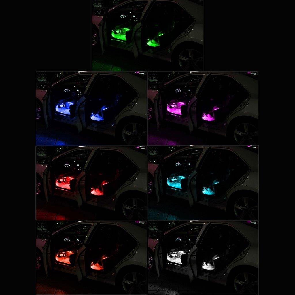 Belysning bilgulv 36stk LED 4i1 RGB Neon - Lydkontroll og fjern