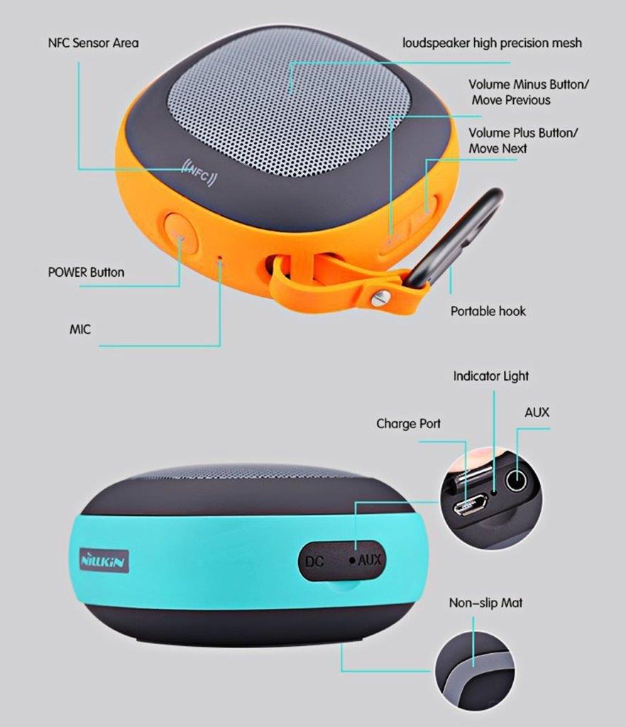 NILLKIN STONE Portabel Bluetooth høyttaler - Karbinhake