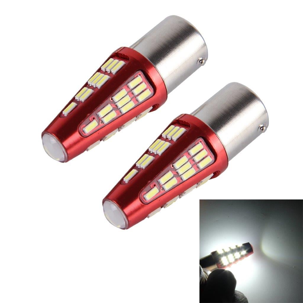 Led lys 1157 10W 800LM 6000K 48 SMD-4014 Canbus - 2Pk