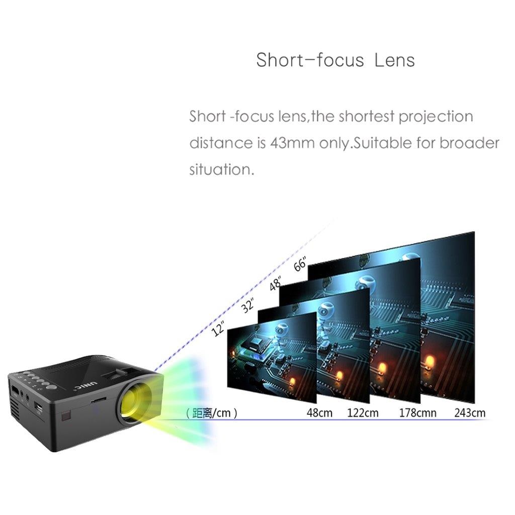 Digital LED Projektor 150 Lumens - Fjern / USB / SD / VGA / HDMI