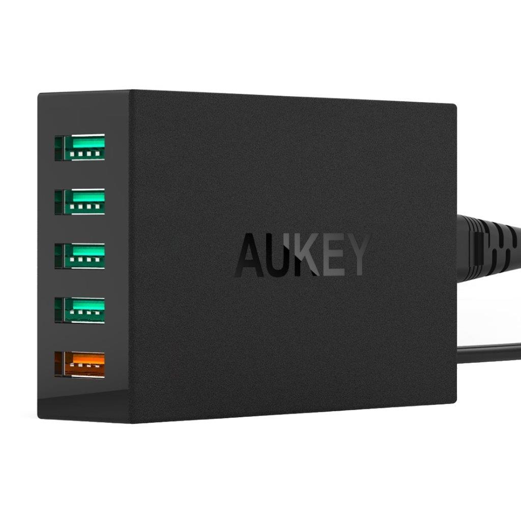 Aukey PA-T1 Quick Charge 2.0 5xUSB, ladestasjon