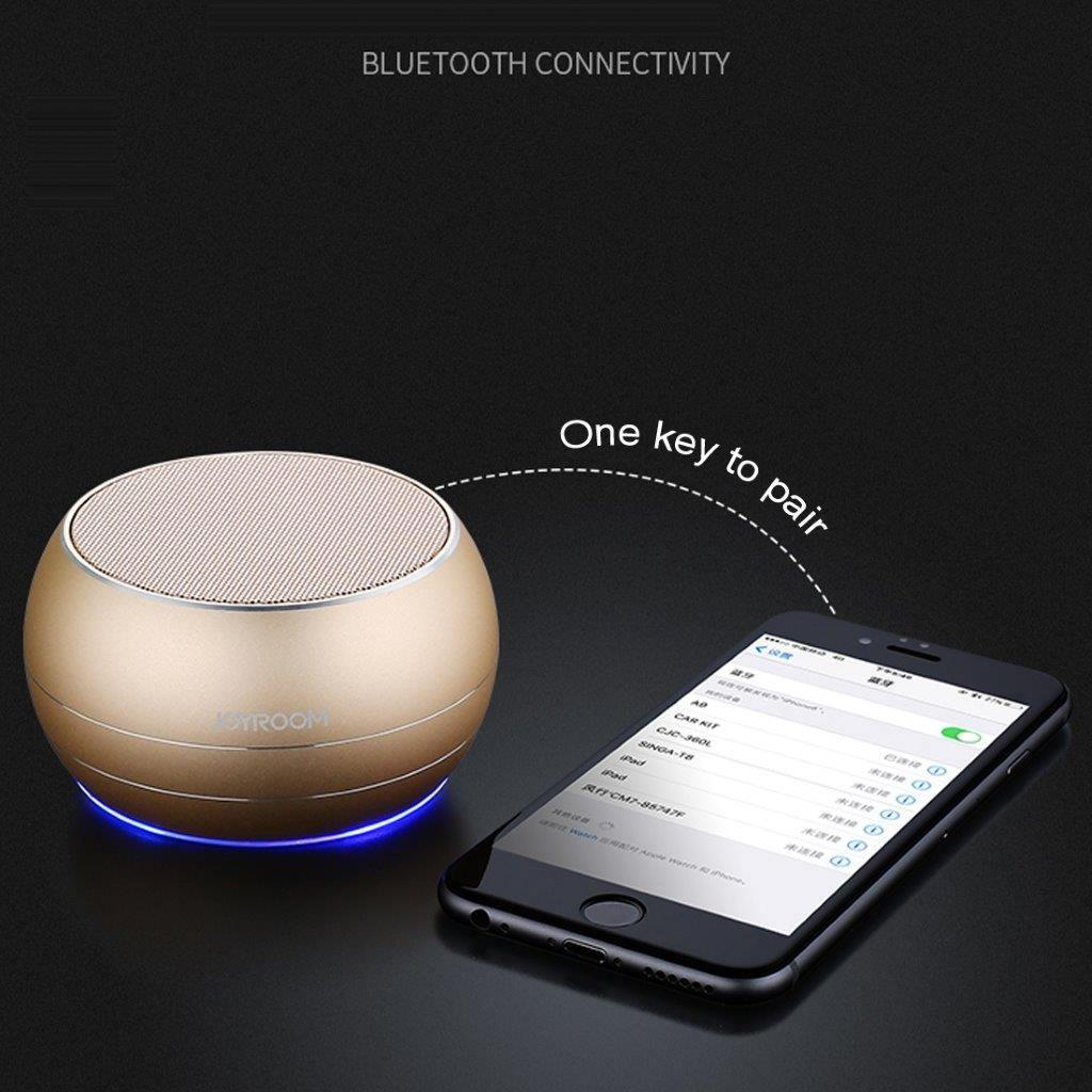 Trådløs Bluetooth høyttaler av metall med belysning