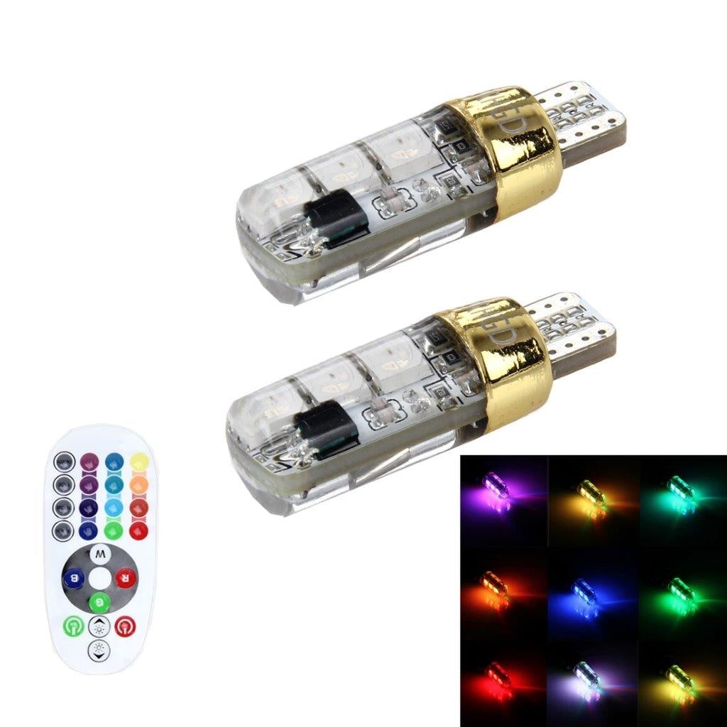 Fjernstyrte LED Blinklys 6 SMD-5050 - 2 stk med fjernkontroll