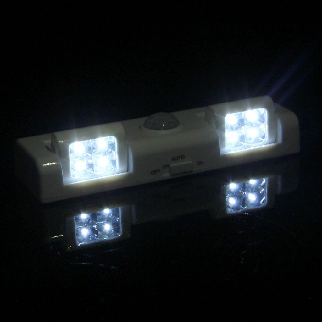 Bevegelsesaktivert Kleskapslampe Batteridrevet 8 LED-lys