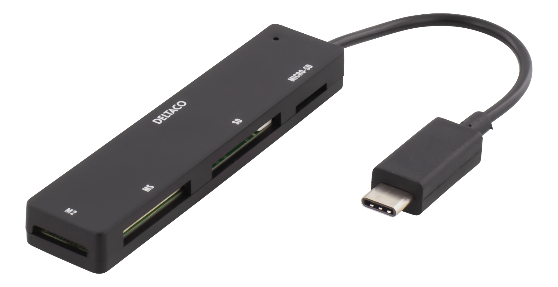 USB 2.0 minnekortleser til SD, Micro-SD, M2 og MemoryStick