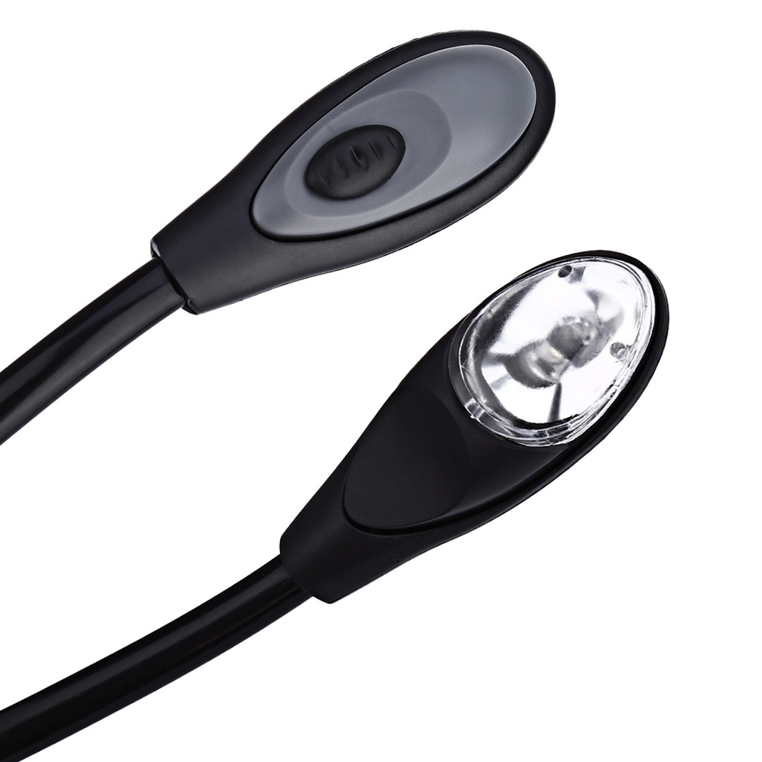 LED-leselampe med klips og fleksibel svanehals
