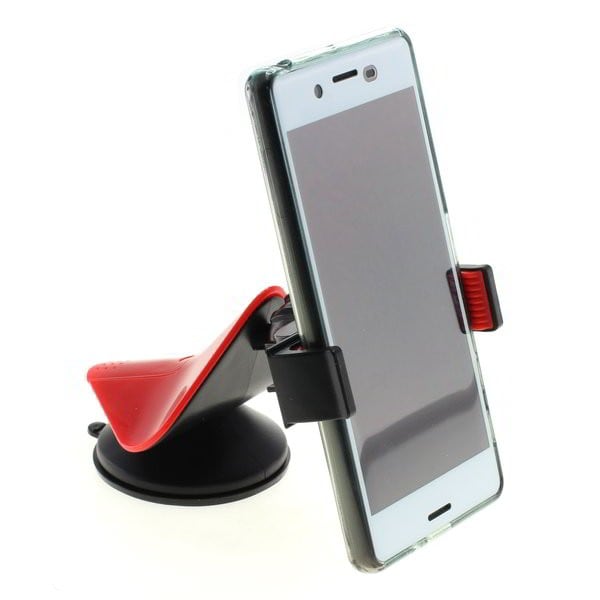 Haicom Universal mobilholder med Sugekopp Rød/svart