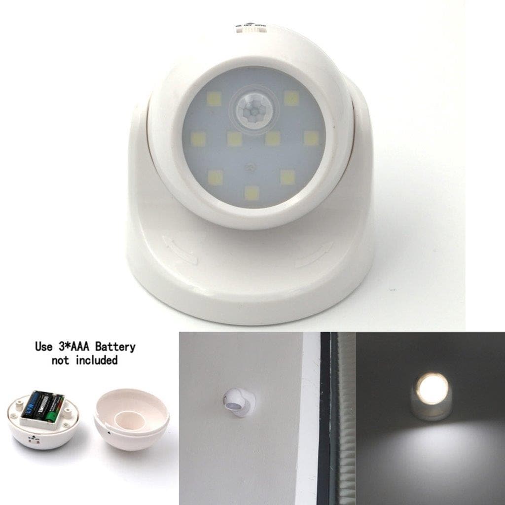 Batteridrevet LED belysning 360 graders bevegelsesensor