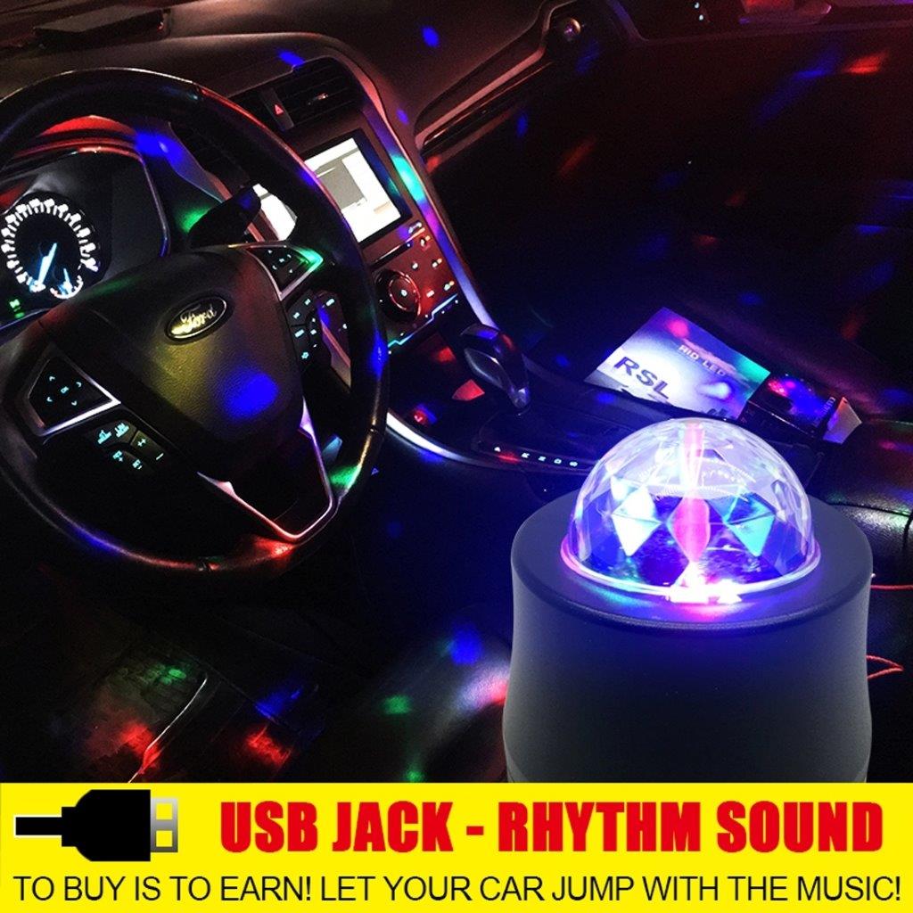 Roterende Discolampe for bil - blinker med musikken
