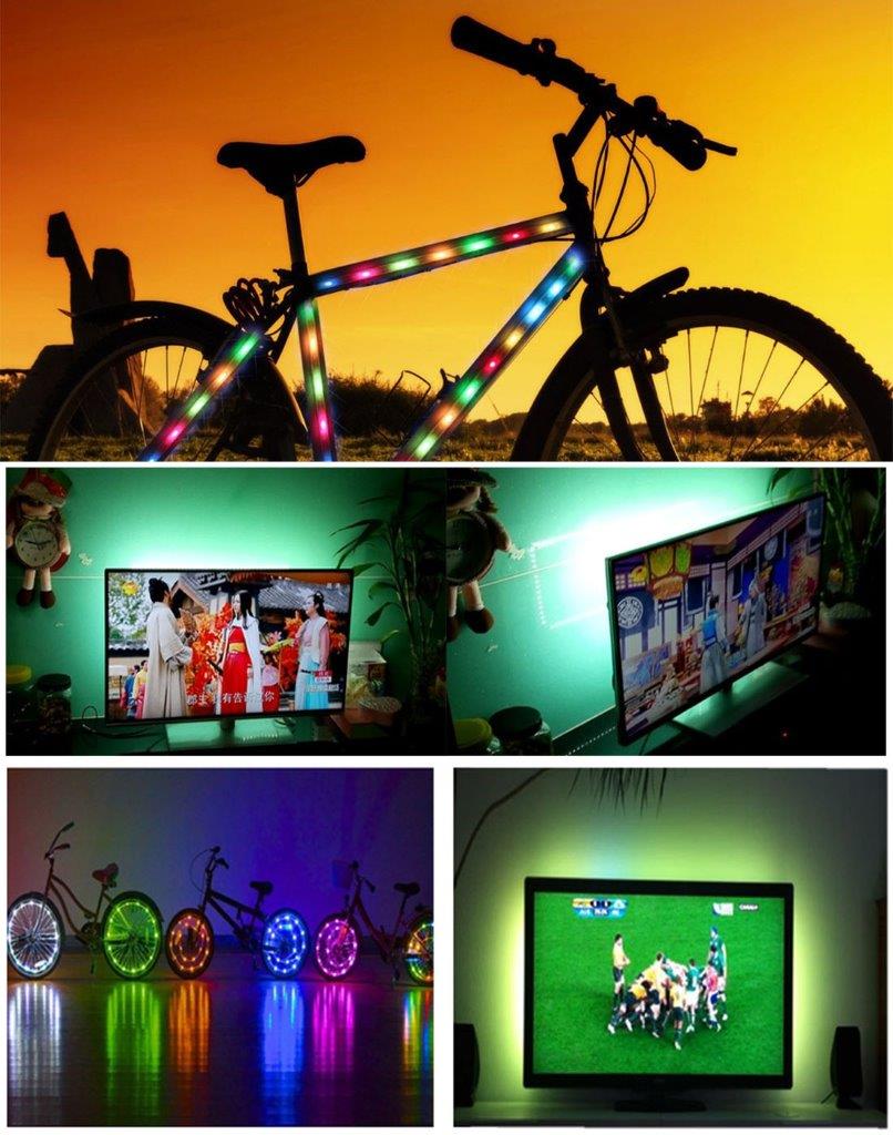 TV Led slynge 14.4W 60 LEDs SMD 5050 USB - RGB lys