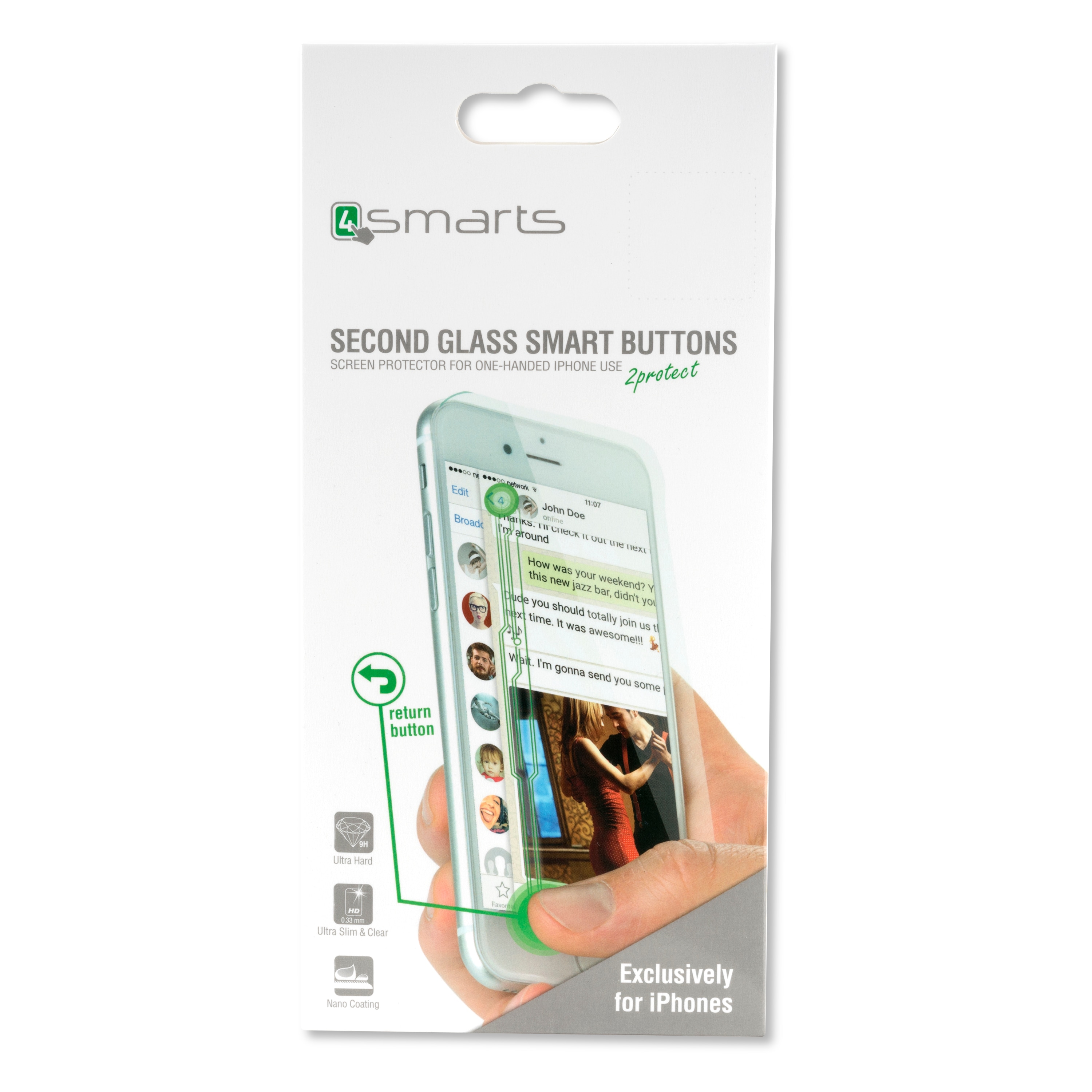 4smarts Second Glass Smart Buttons 2.0 til iPhone 6 / 6s  / 7