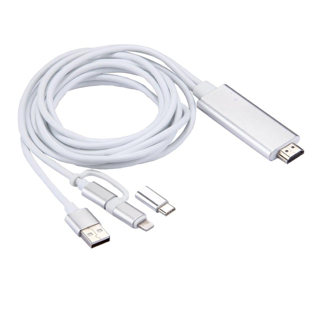 HDMI adapter for mobiltelefon 3i1 Micro USB & 8 Pin & Type-C