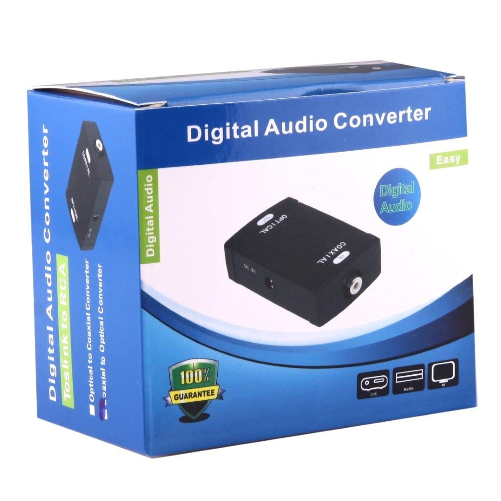 Optisk Toslink adapter til Koaksial RCA