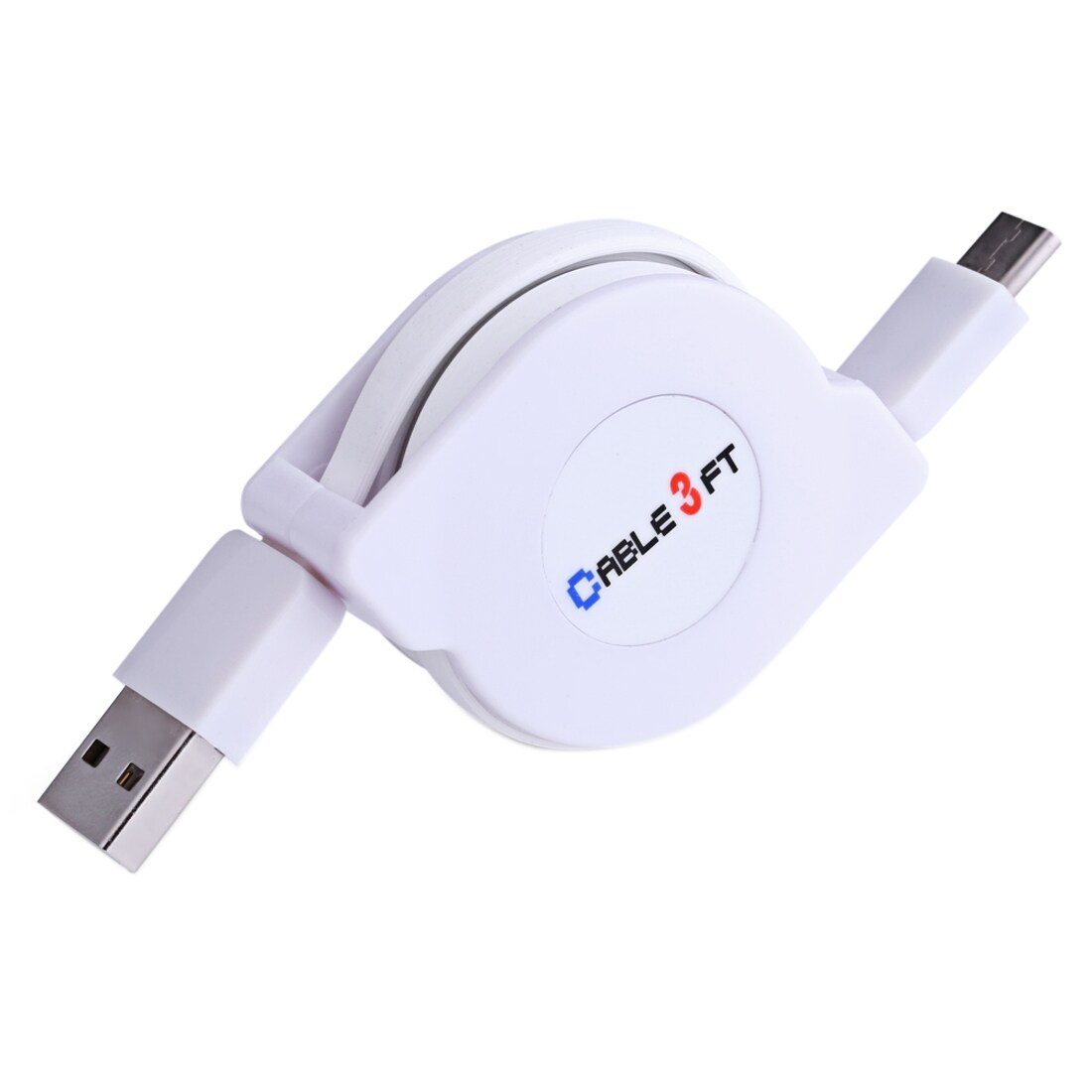 Uttrekkbar, flokerfri ladekabel USB-C - 1 meter
