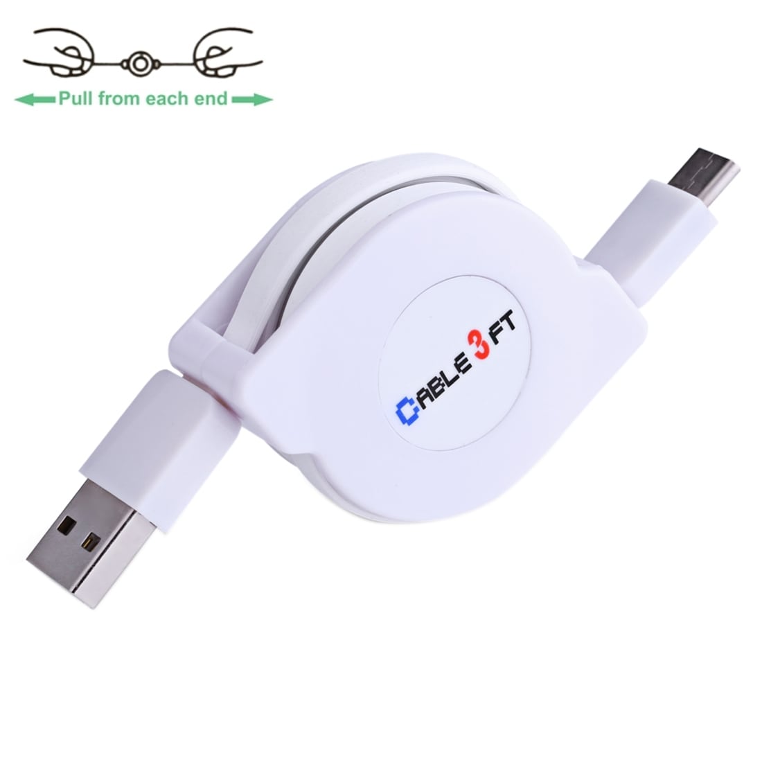 Uttrekkbar flokefri ladekabel Usb type C