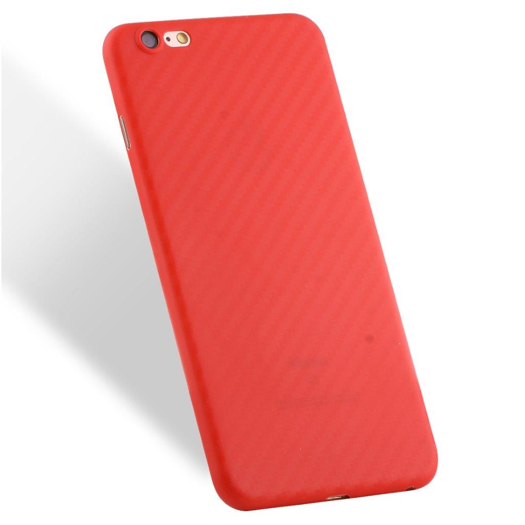 Rødt deksel med Carbondesign iPhone 6 Plus & 6s Plus