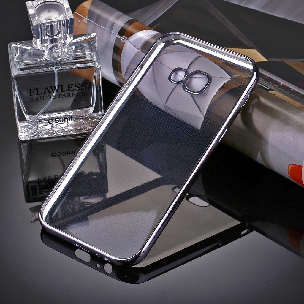 Transparent deksel Samsung Galaxy A7 2017 med grå kanter
