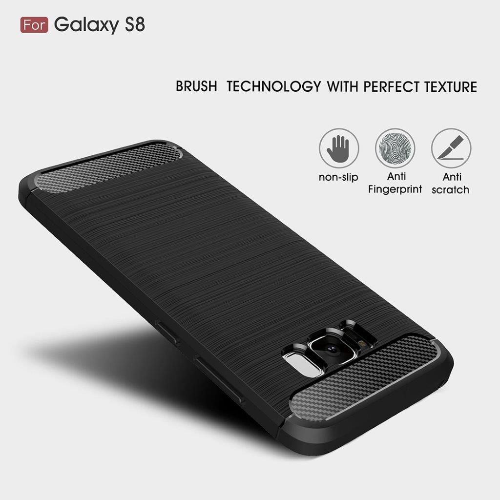 Shockproof Deksel Samsung Galaxy S8 Brushed Carbon Fiber