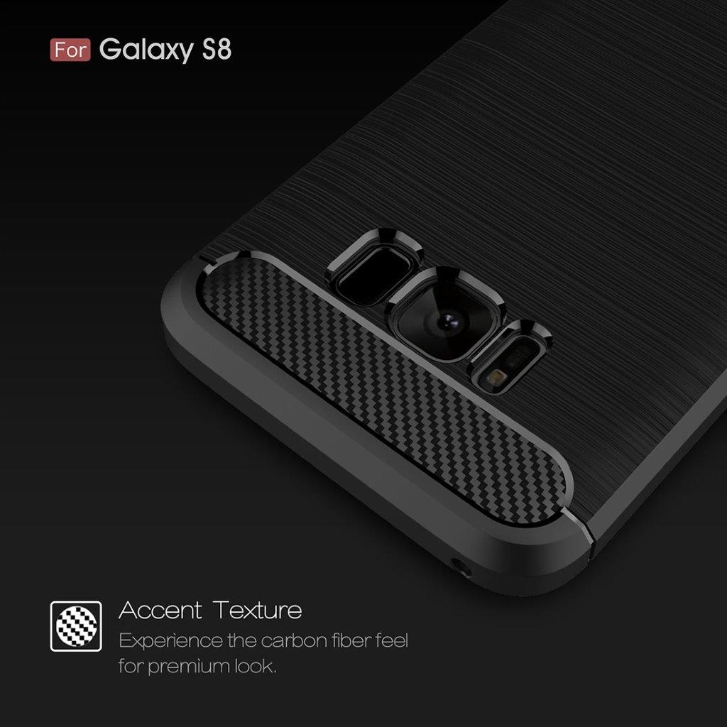 Shockproof Deksel Samsung Galaxy S8 Brushed Carbon Fiber