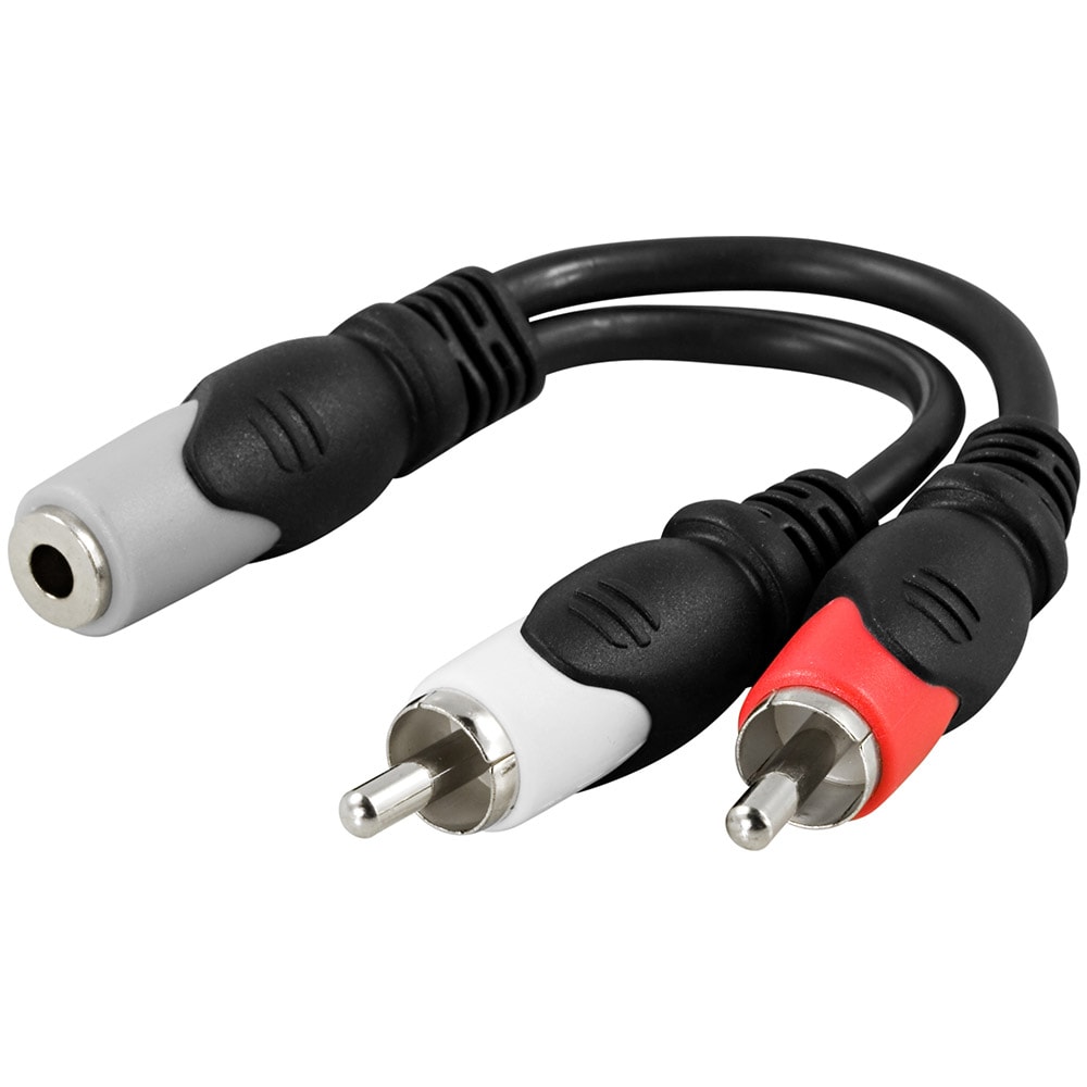 DELTACO multimedia-adapter 3,5mm hu til 2xRCA ha