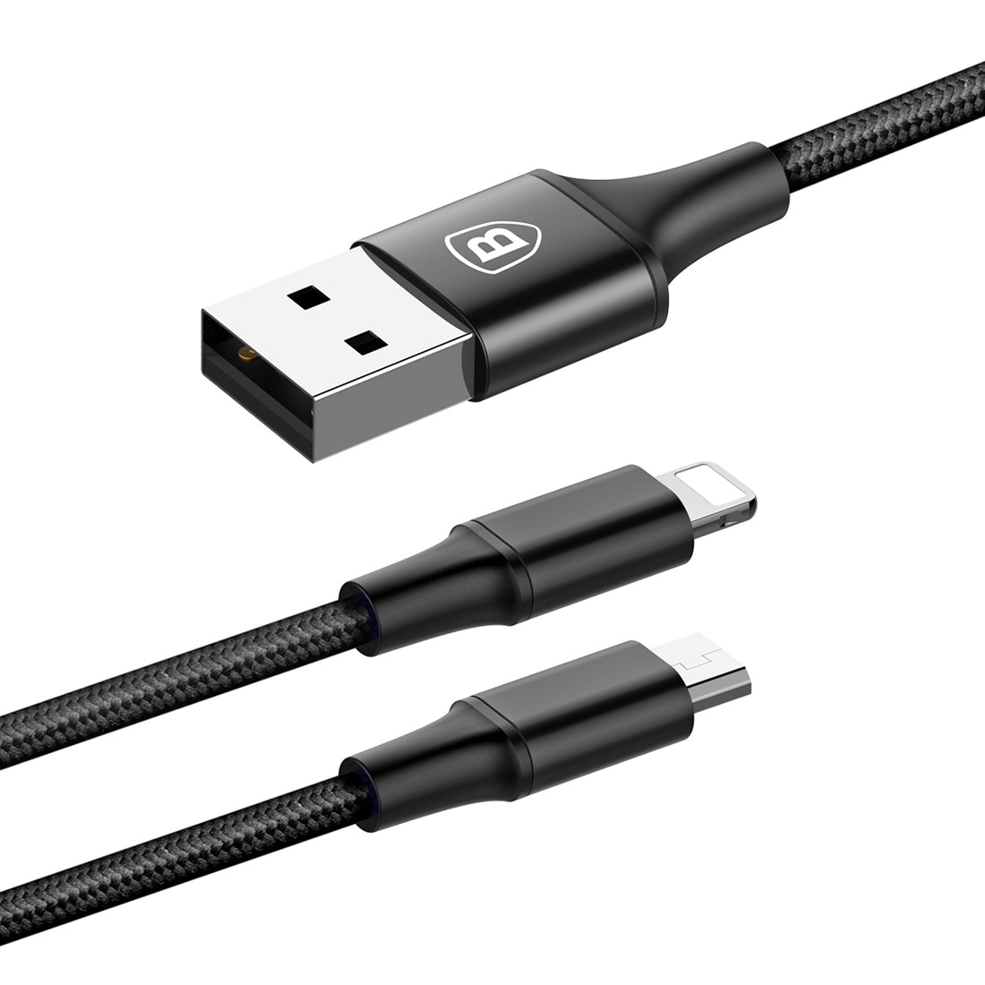 Usb-kabel 2i1 - Iphone + Micro-usb kontakt