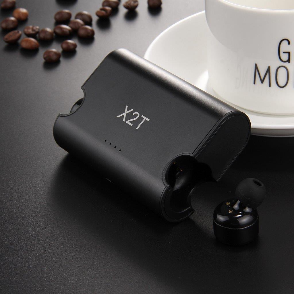 X2T Doble Bluetooth Earphone med ladestasjon