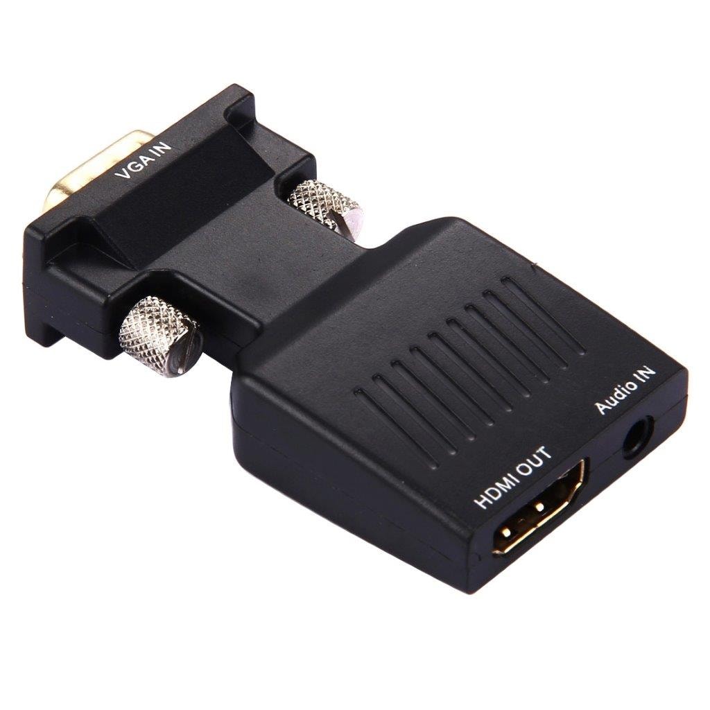 Adapter VGA til HDMI + Audio Video utgang HDTV Monitor