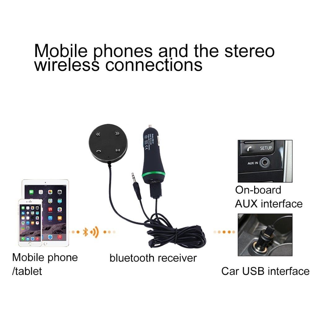 Bil Bluetooth handsfree med Fjernkontroll & Doble ladeuttak