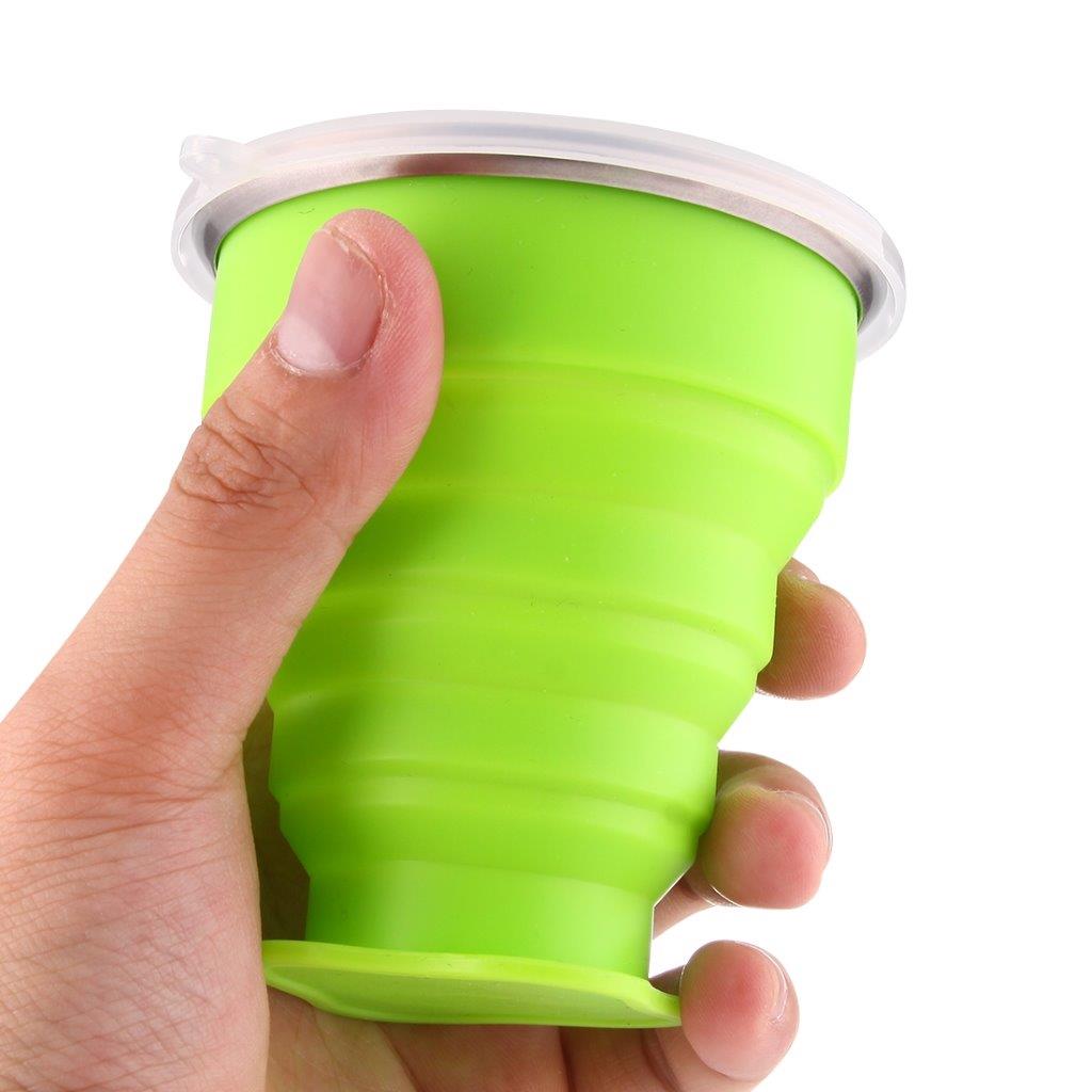 Sammenleggbar kopp / kopp 240ml av silikon