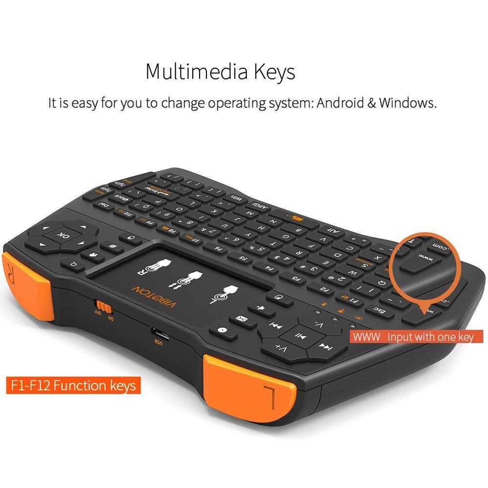Trådløst tangentbord + multi-touch-skjerm til TV-boks/PC