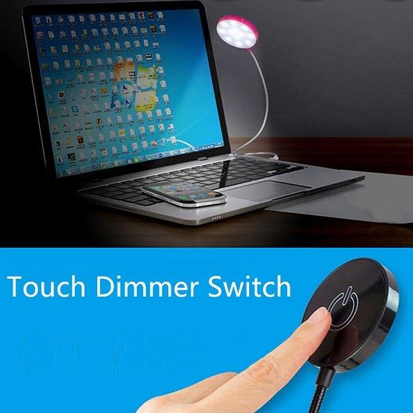 Fleksibel Usb Lys 12 LED med touch Dimmer