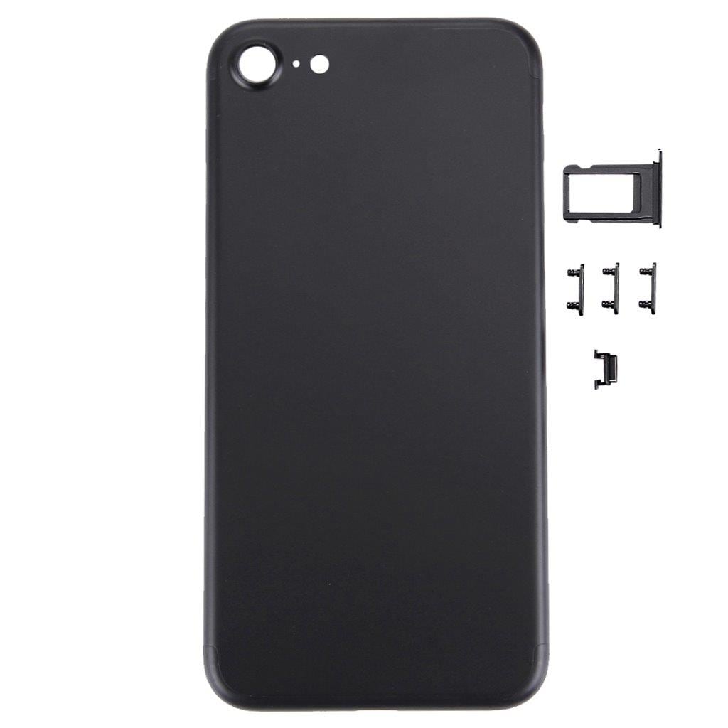 Bakskall svart iPhone 7 + knapper - Komplett skallbytte