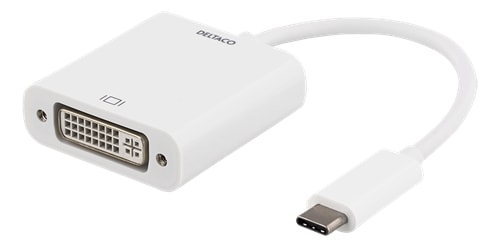 DELTACO USB 3.1 type C til DVI-adapter