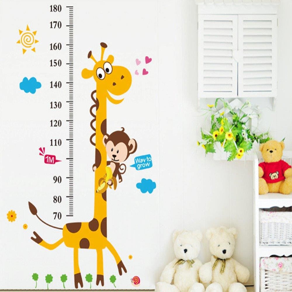 Barn veggdekorasjon / wall stickers barn - Målepinne Giraff