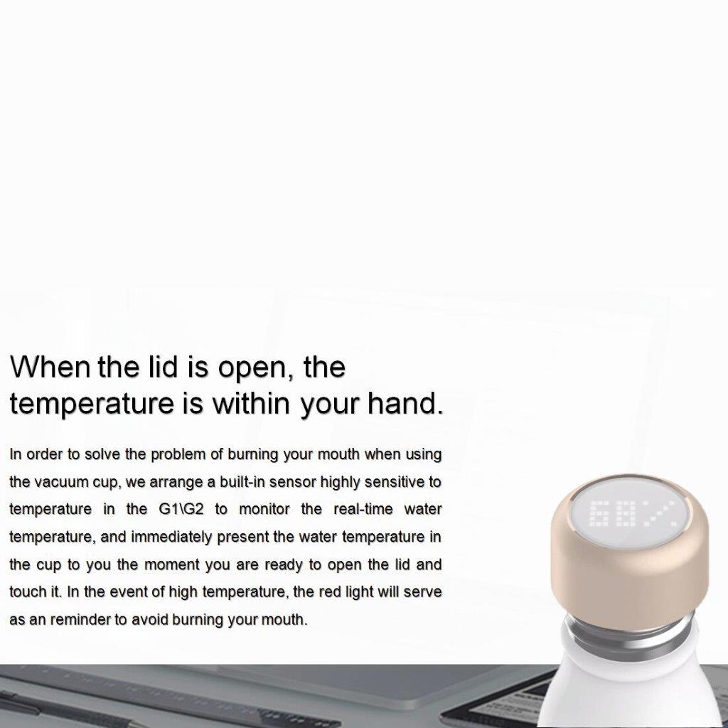 Bluetooth Vannflaske 400ml - Lcd, Temp, finder