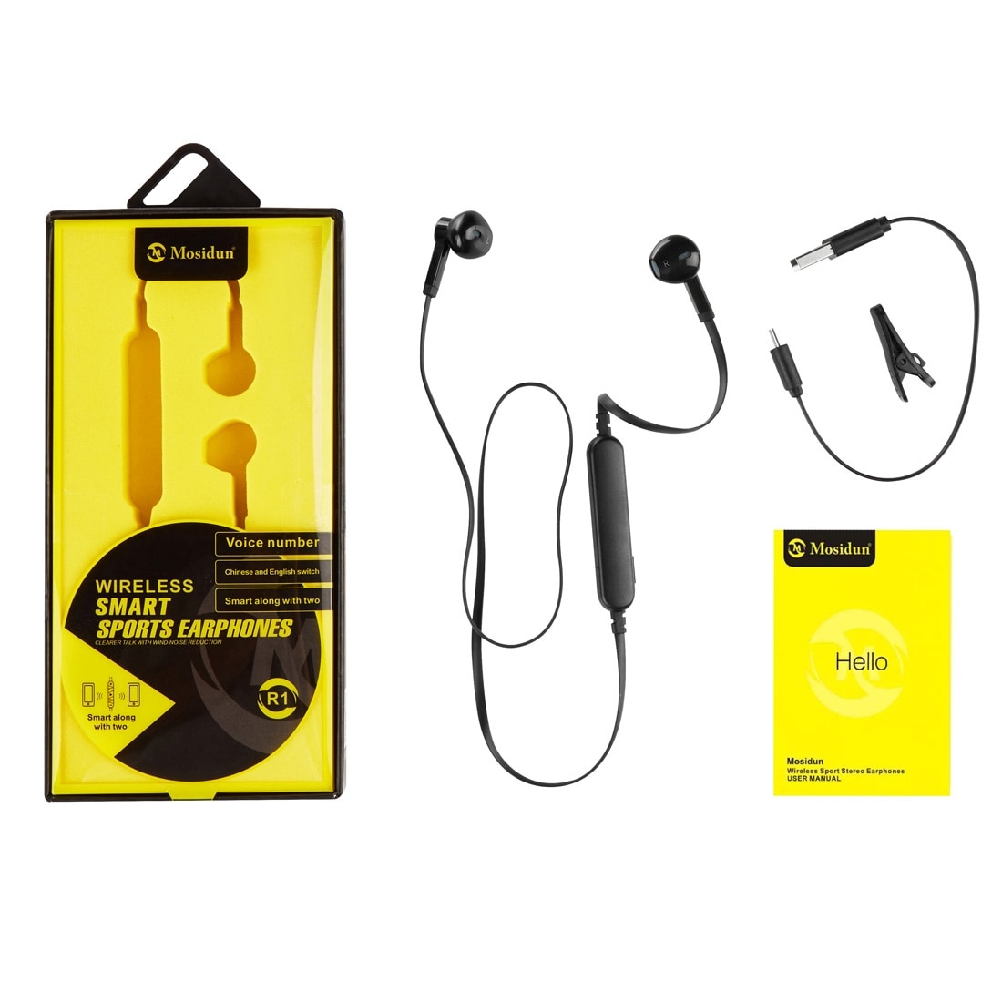Bluetooth headset med kabel & fjernkontroll - iPhone / Samsung / Sony mm