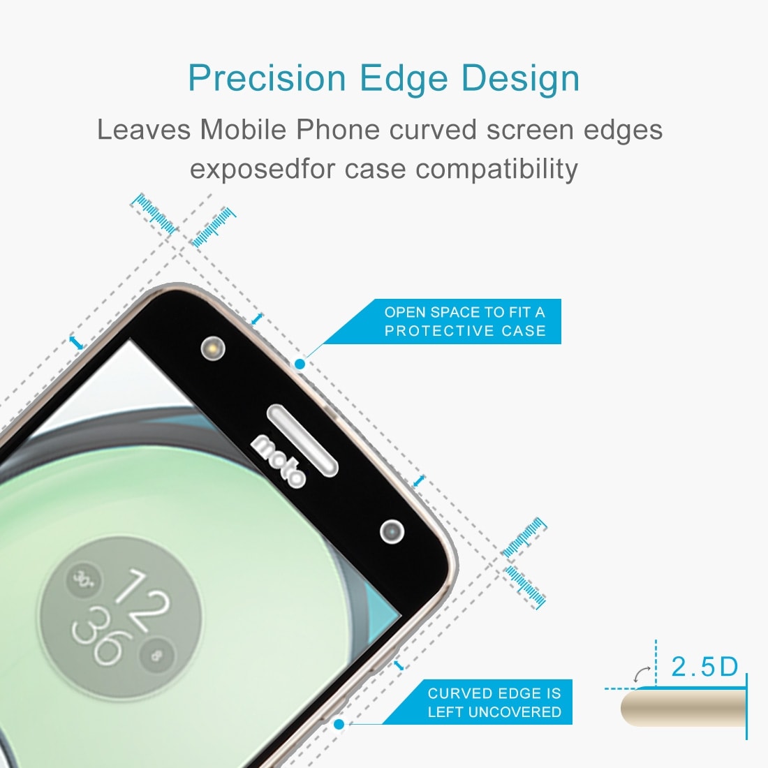 Skjermbeskyttelse av herdet glass Motorola Moto Z Play - Fullskjermbeskyttelse