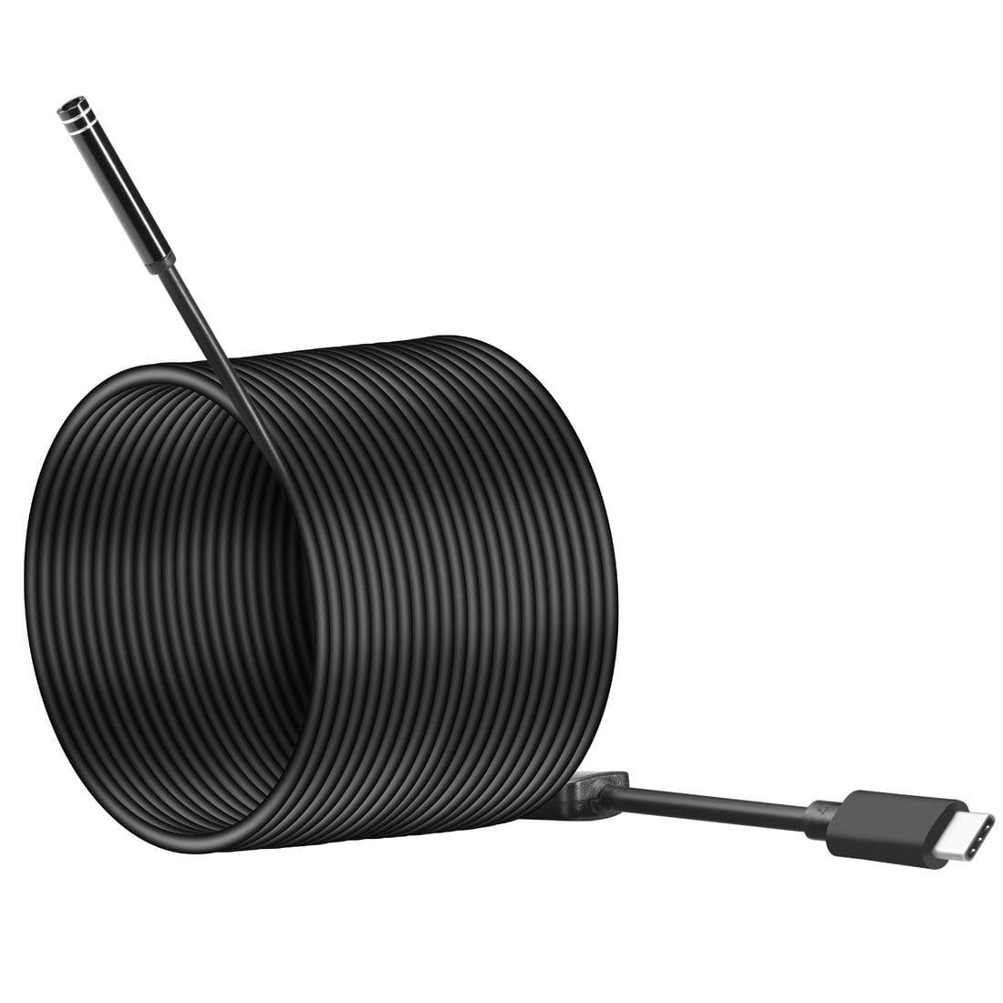 USB Type-C-inspeksjonskamera med 7 mm sensor og 10 meter kabel - IP67, 8 LED, Android/PC