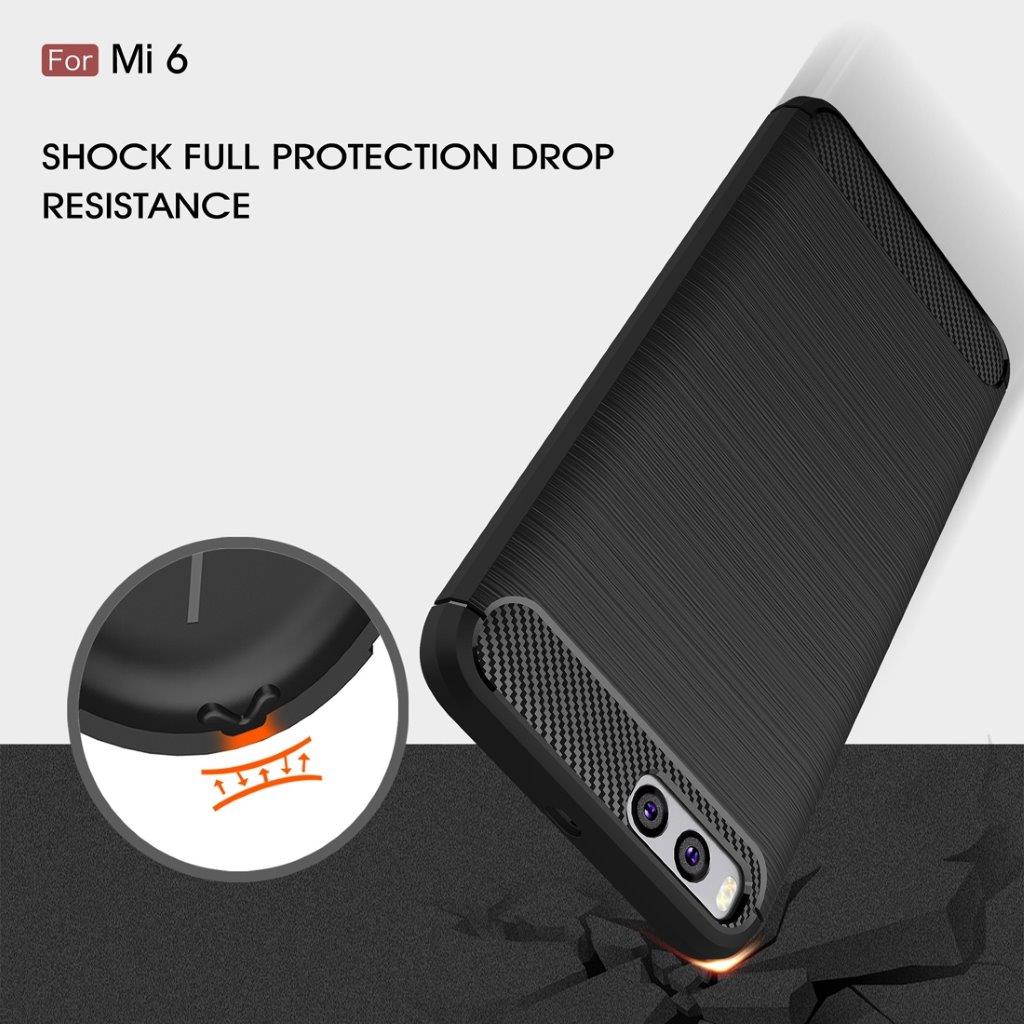 Shockproof Carbon fiber deksel Xiaomi Mi 6