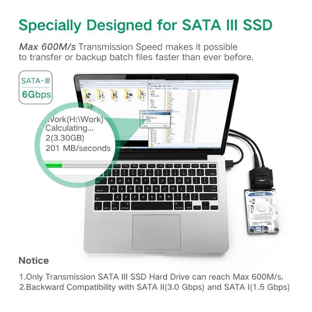 Adapter omvandler USB 3.0 til SATA Adapter  2.5 / 3.5" harddisk