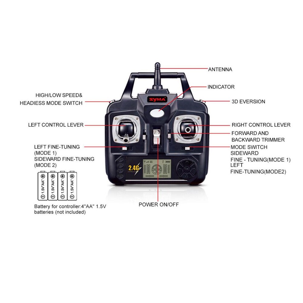 Quadcopter SYMA X5HW 2.4G 4-Kanal med Gyro og Kamera