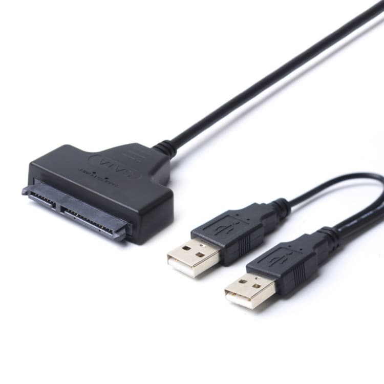 Dobbel USB 2.0 til SATA harddisk 2.5" SATA HDD / SSD adapter