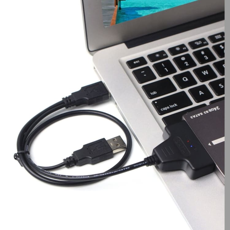 Dobbel USB 2.0 til SATA harddisk 2.5" SATA HDD / SSD adapter