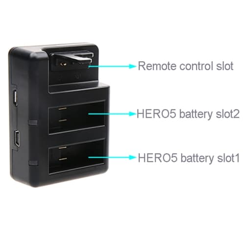 Lader til GoPro HERO6 / 5 batteri + fjernkontroll med USB-kabel