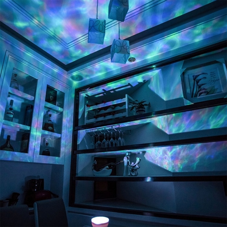 Hypnotiserende havsbølgeprojektor LED - 7 Mote-fjern-musikk