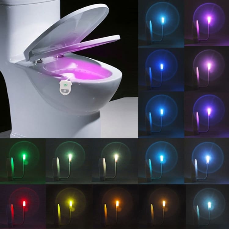 Bevegelsefølsom toalettbelysning med 16 farger