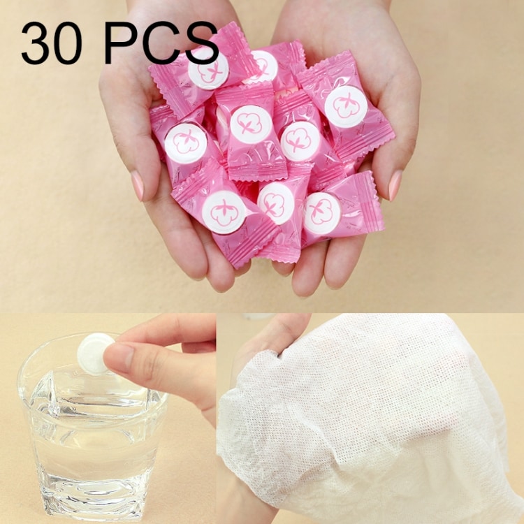 Håndserviett i form av en tablett som løses i vann - 30Pk 22*20cm