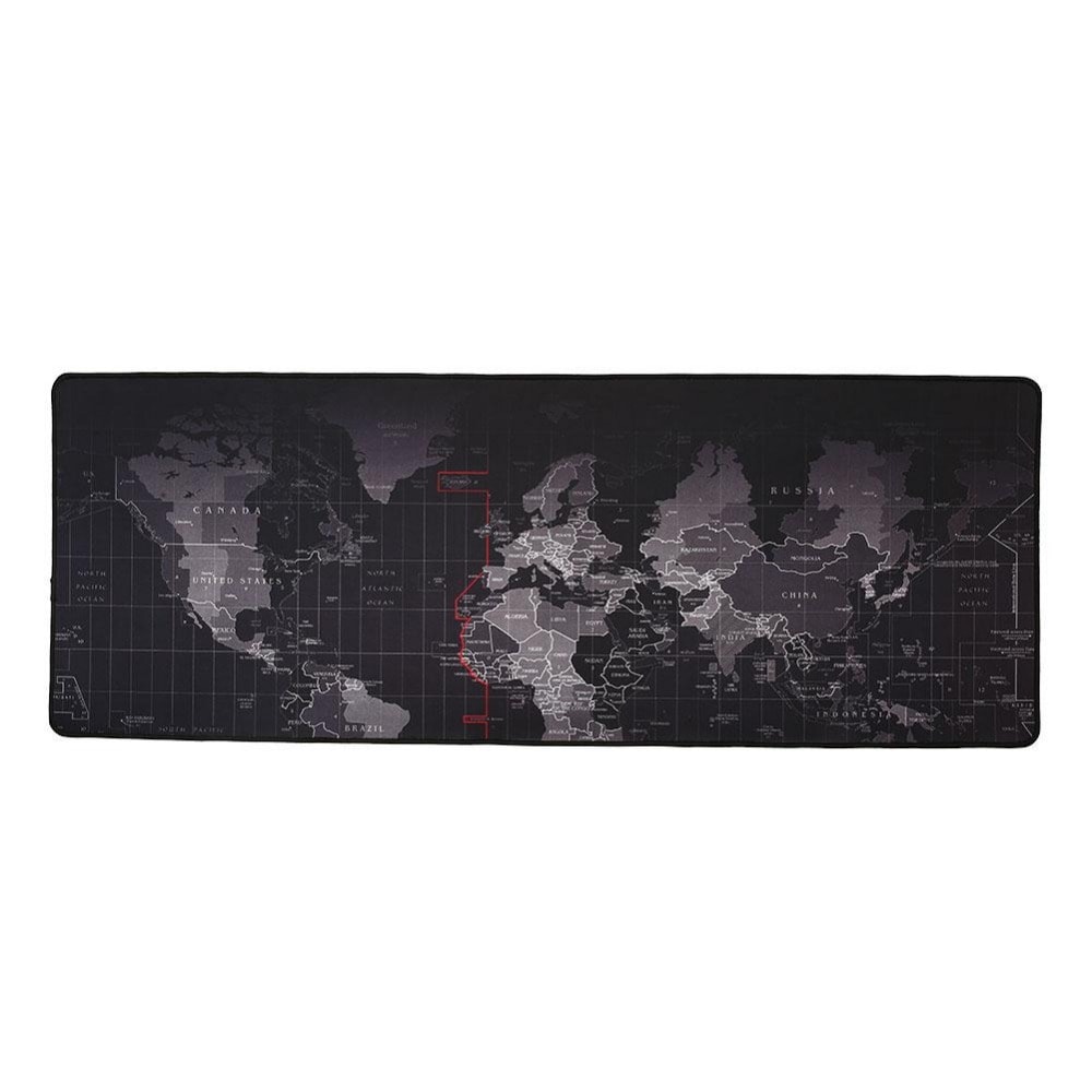 Stor musmatte med verdenskart - 40x80cm