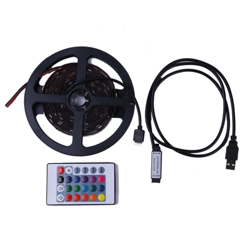 RGB LED-stripe 3 m USB med fjernkontroll – vanntett